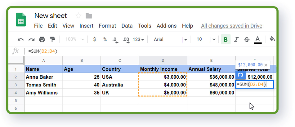 Google Sheets functions tutorial