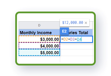 Google Sheets sum calculations