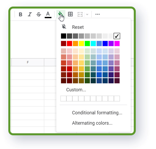 Google Sheets for Beginners - mark the headers, different types of data, or cells containing formulas