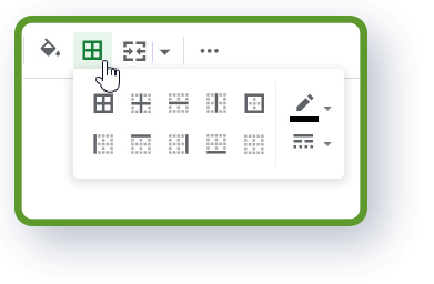 Google Sheets for Beginners - add visible borders to cells