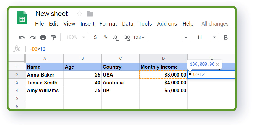 Google Sheets - how to multiply