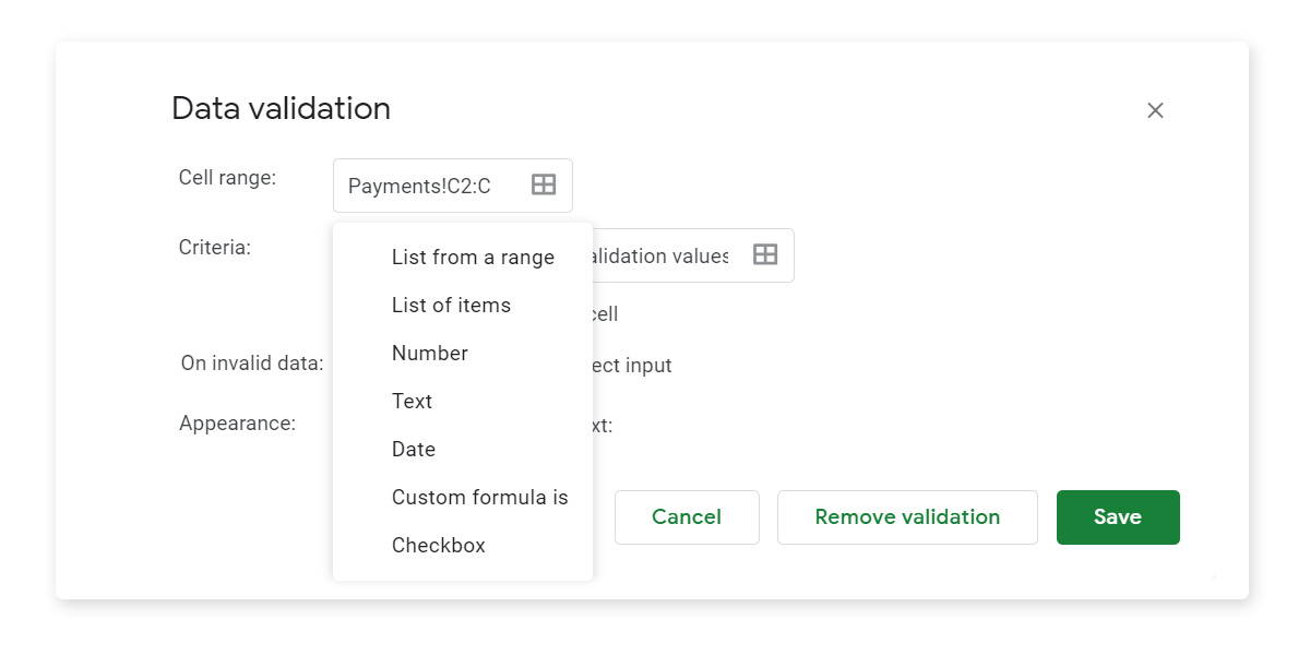 Data-validation-Google-Sheets