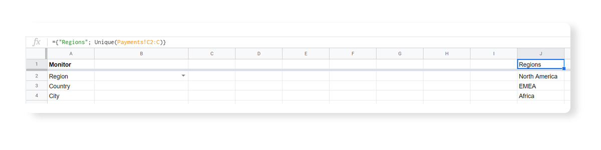 Google Sheets data validation