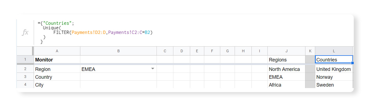 Google Sheets: Data Validation and FILTER formula | Railsware Blog