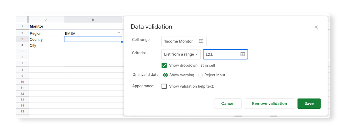 Google Sheets: Data Validation and FILTER formula | Railsware Blog